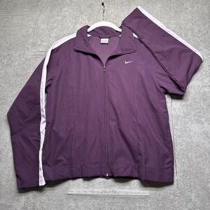 Nike Youth Windbreaker Jacket Girls‎ Medium 8-10 Purple Full Zip Athletic